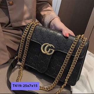 Túi xách tay da nữ đeo chéo đi chơi, đi làm vân GD size 25 thời trang hàn quốc