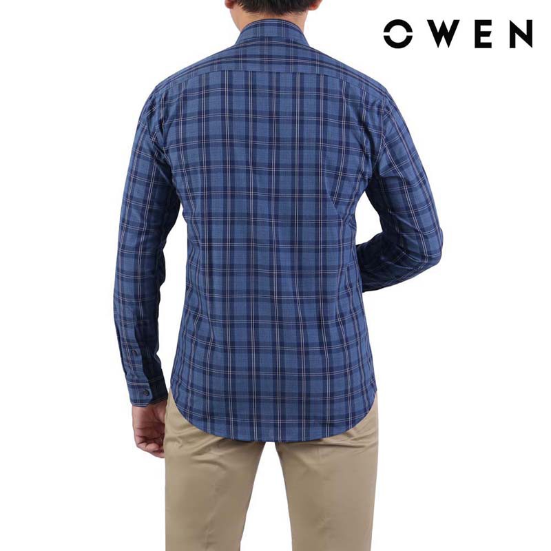 Áo Sơ mi dài tay nam Owen Bamboo Regularfit màu xanh - AR22680DT