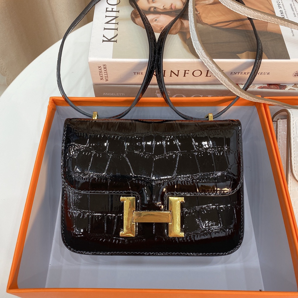 Túi Xách Nữ Đeo Vai,Đeo Chéo Khóa Chữ H Chất Da Bóng  Sai 20 CM Hàng Có Hộp Thiết Kế  Phong Cách Phương Tây