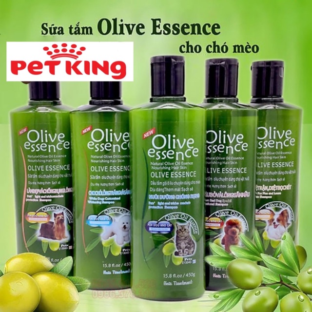 Sữa Tắm cho Chó Mèo Lông Trắng và Lông Sáng Màu Olive 450ml