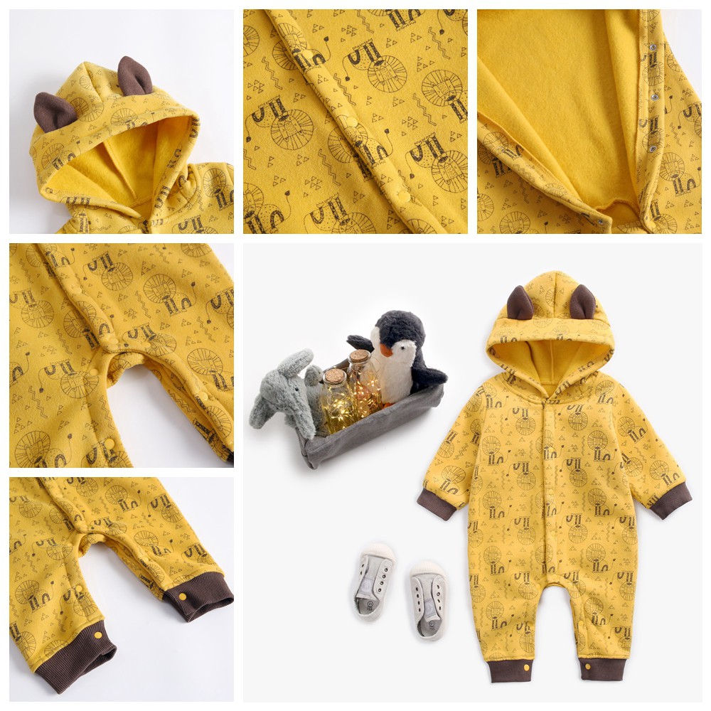 Sanlutoz Winter Baby Boys Bodysuits Cute Cartoon Printing