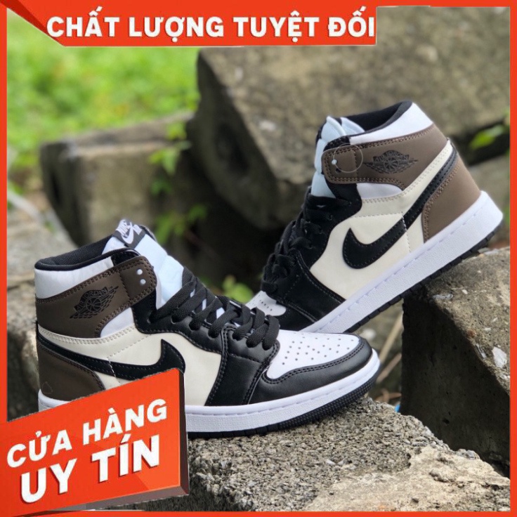Giày Air Jordan 1 Retro High Dark Mo_cha, Giày JORDAN PANDA 1;1, Giày Thể Thao Jordan cao cổ Đen Trắng nam nữ hot hit -