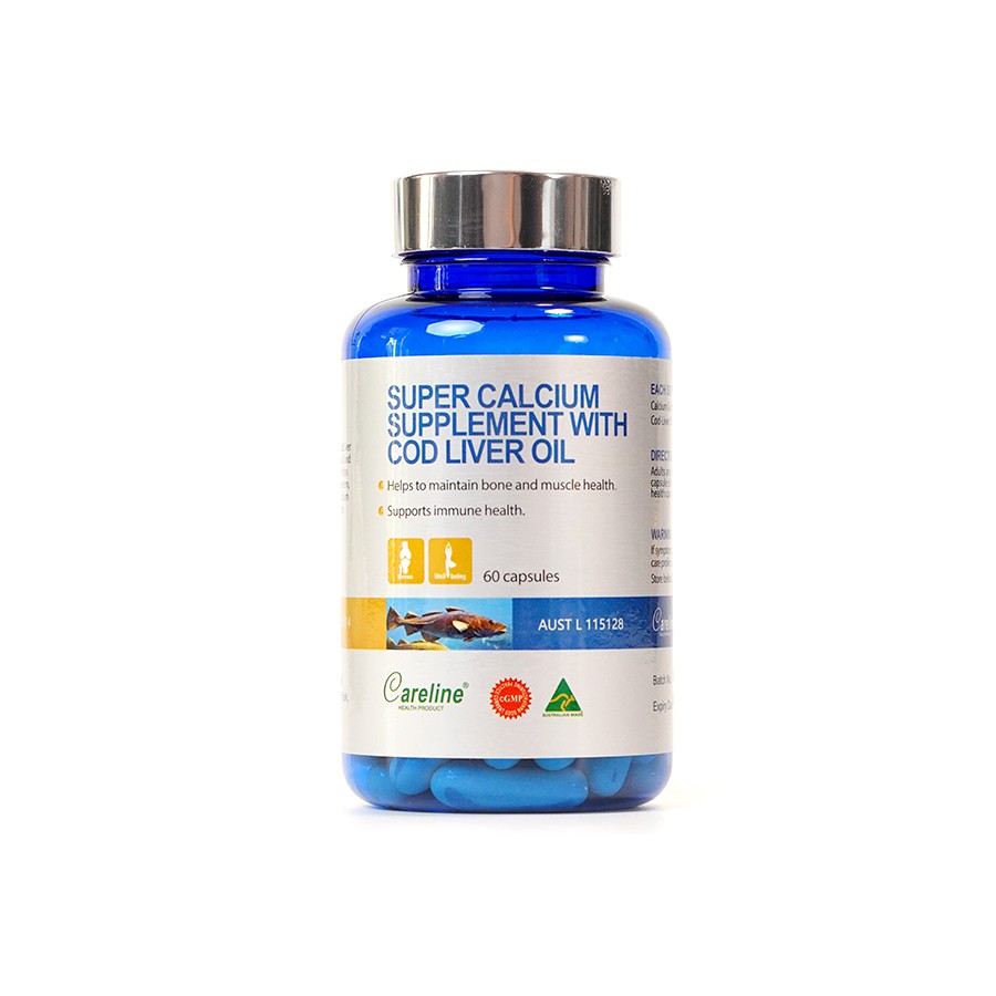 Viên Uống Dầu Gan Cá CARELINE Super Calcium Supplement Bổ Sung Omega-3 Cho Cơ Thể 60 Viên