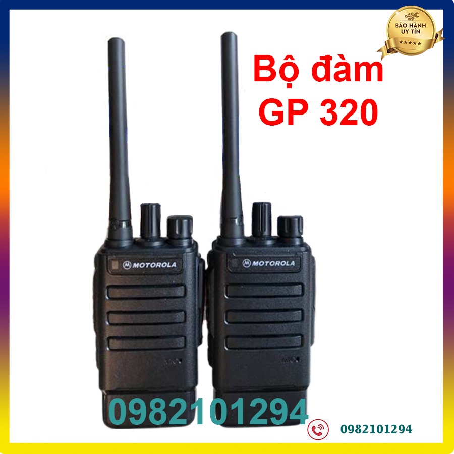 Bộ đàm Motorola GP 320 - Công suất lớn, Cự ly liên lạc 1-4km, Bộ nhớ 16 kênh tần số, Pin khỏe