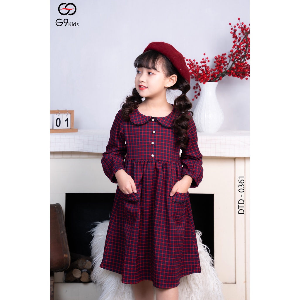 Đầm tay lỡ 0361 G9moza với chất liệu Nhung tăm tạo nên phong cách Đến trường, đi chơi Xinh xắn, đáng yêu