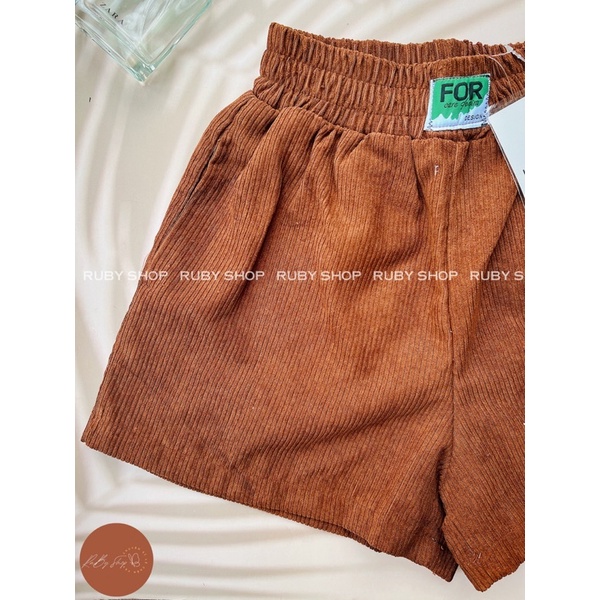 Quần Sooc Nhung Tăm ⚡️ Ảnh thật 100% ⚡️Chất Liệu Siêu Đẹp, Ống Rộng Lưng Cao , Lên Dáng Cực Xinh