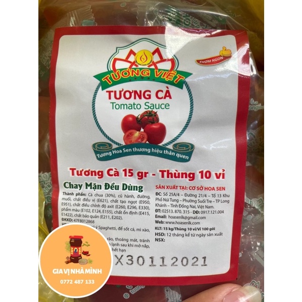 TƯƠNG CÀ HOA SEN DẠNG GÓI (TƯƠNG VIỆT) 100GÓI/15GR