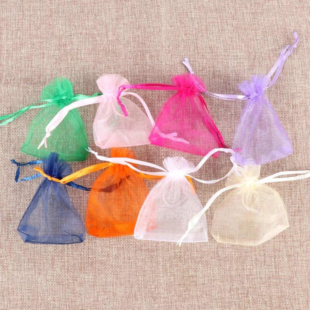 Set 100 túi lưới rút dây YIYU nhiều màu sắc dùng để đựng quà cưới
