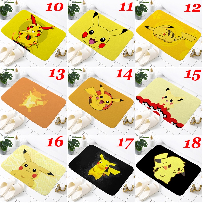Thảm Lót Sàn Nhà Tắm Chống Trượt In Hình Pikachu Pokemon Kiểu Nhật Bản Dễ Thương Trang Trí Nhà Cửa