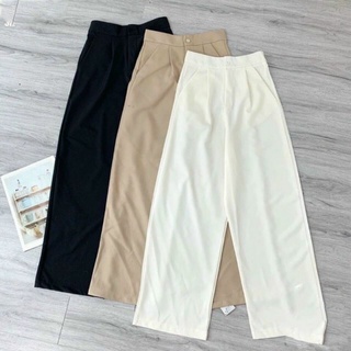 Quần ống suông culottes khóa trước vải tuyết mưa nhiều màu