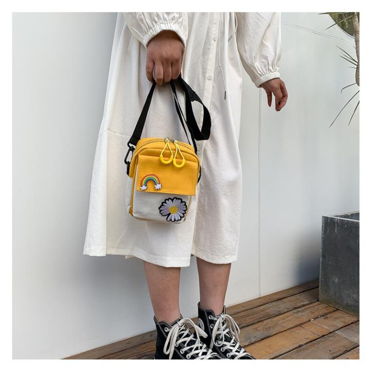 Túi vải đeo chéo mini hoa cúc thời trang giá rẻ BAG U HCV07