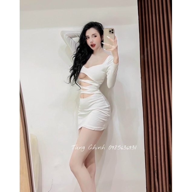 ĐẦM BODY TAY DÀI CUT OUT 3 TẦNG 💋