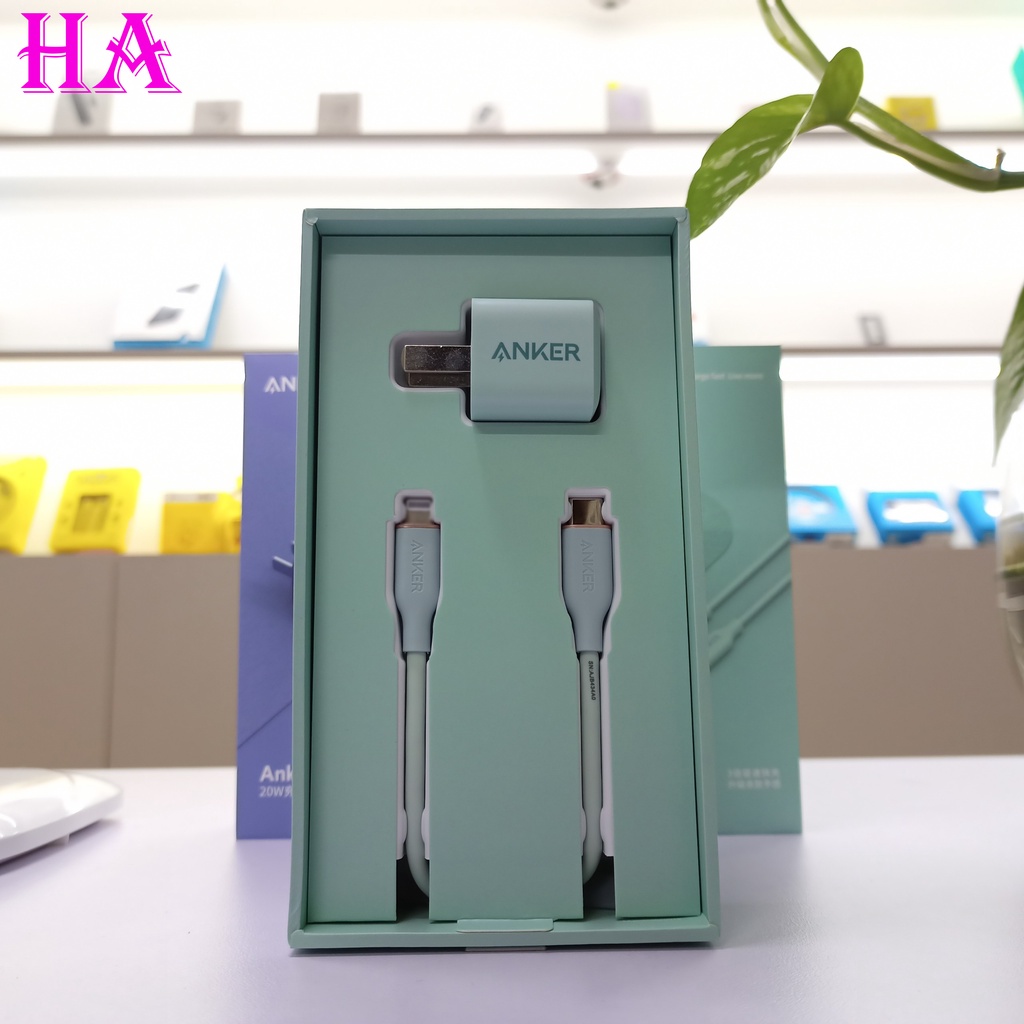 Bộ Sạc Anker 20w Nhiều Màu Sắc Full Hộp Làm Quà Tặng , Sạc Nhanh PD 20w Cho ip8 - ip14
