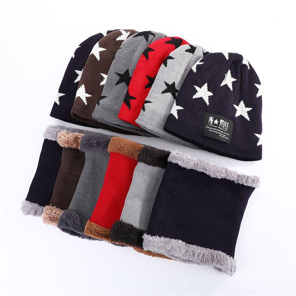 Set Mũ beanie Kèm Khăn Choàng Cổ Giữ Ấm Cho Nam Và Nữ Ốp