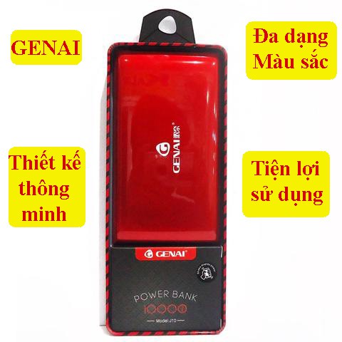 Pin sạc dự phòng GENAI 10.000mAh J10 - Thắng Phụ Kiện 92