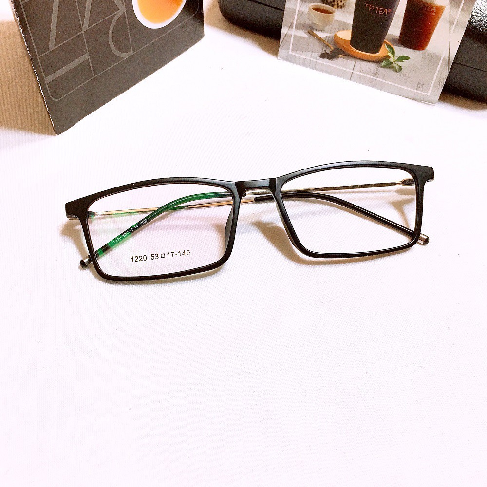 Gọng Kính Cận Nam Nữ Mắt Dáng Vuông Chất Dẻo Phối Kim Loại Liupeyewear 1220 nhận cắt mắt cận loạn viễn | BigBuy360 - bigbuy360.vn