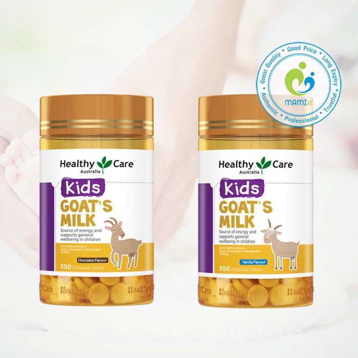 Kẹo sữa dê (300v) bổ sung dinh dưỡng, canxi, giảm biếng ăn, còi cọc cho trẻ từ 2 tuổi Healthy Care Goat Milk, Úc