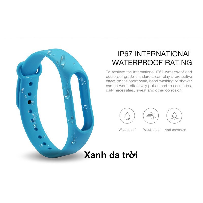 Dây đeo silicon miband 2 đủ màu + Tặng kèm 1 bộ dán màn hình cho Miband 2