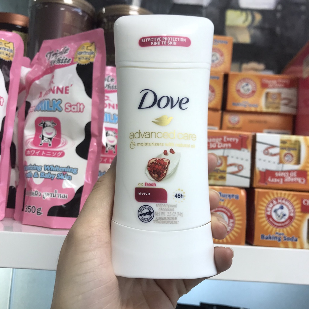 Chai Lăn Nách Dove Advanced Care Revive 48h Anti-Perspirant 74g Mỹ (Hương Lựu/ Dưa Leo )/ Lăn khử mùi Dove Lựu