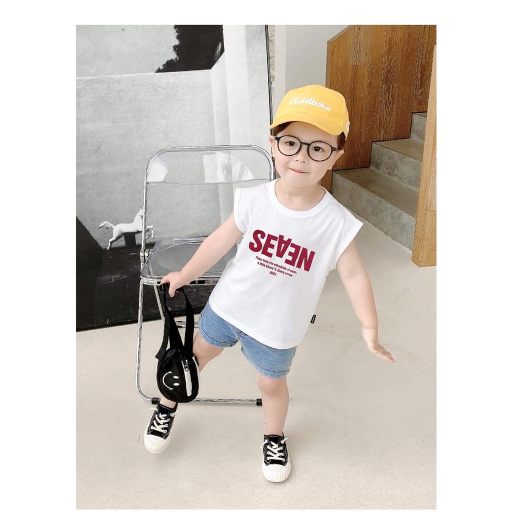 ÁO 3 LỖ CHỮ SEAEN DÁNG RỘNG PHONG CÁCH HÀN QUỐC CHO BÉ SIÊU sang.xịn.mịn Size 8-20kg