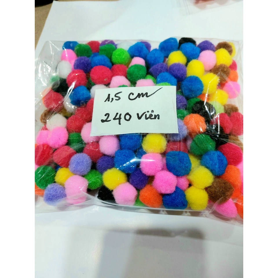 Hạt Bông Pompom Bombom.0.5;1cm;2cm;2,5cm