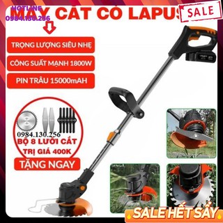 [TẶNG BỘ 8 LƯỠI CẮT] Máy cắt cỏ, tỉa cành cầm tay LAPUSEN pin khủng 15 cell, Hàng nhập khẩu cao cấp [mua deal sốc 0đ]