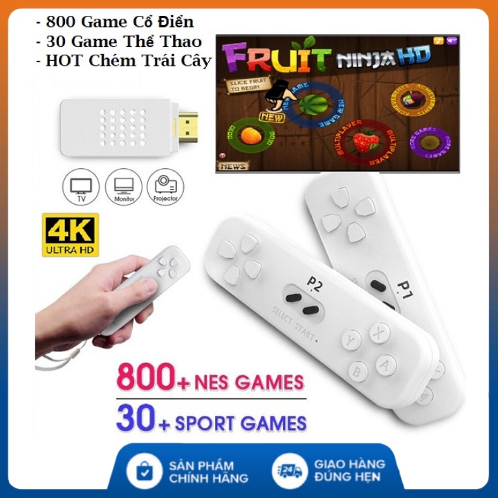 Máy Chơi Game Stick 4K Không Dây Thể Thao 830 Game 4K  FREESHIP  Trò chơi sport + trò chơi cổ điển + chém hoa quả