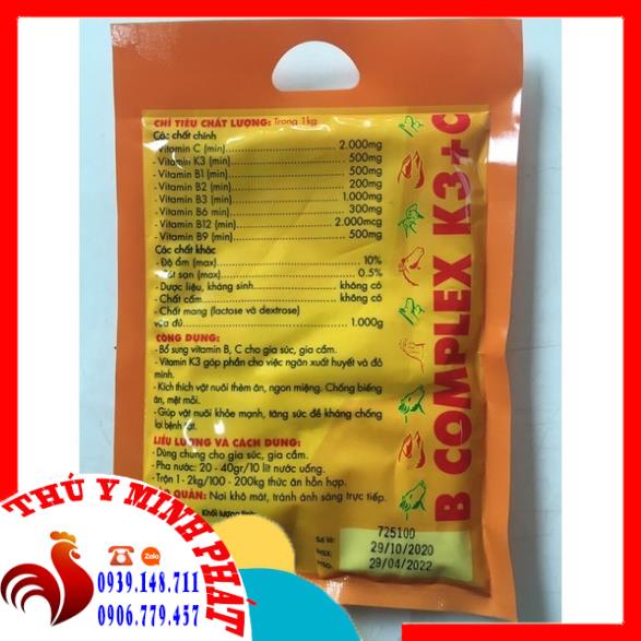 BCOMPLEX K3 C gói 1kg  thèm ăn, mau lớn. Bổ sung vitamin và các chất thiết yếu