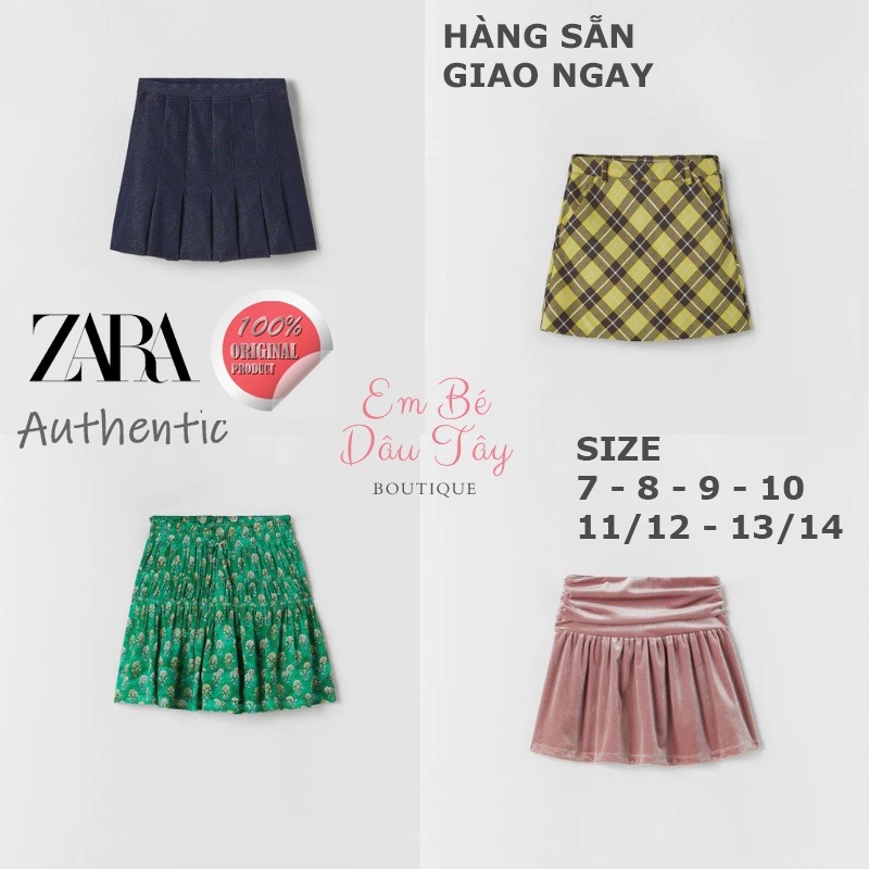 Chân váy bé gái ZR AUTH CHÍNH HÃNG cho bé gái chất liệu đẹp cao cấp, xịn sò size 7 - 8 - 9 - 10 - 11/12 - 13/14
