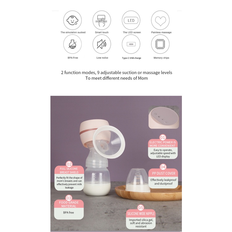 Máy Hút Sữa Một Mặt Bằng Silicon Tiện Dụng Cho Mẹ Và Bé