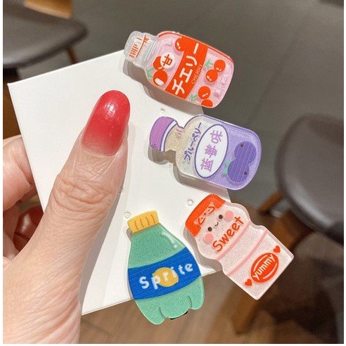 Kẹp tóc mái cute hình chai nước, kẹp tóc Hàn Quốc CAMILA D06