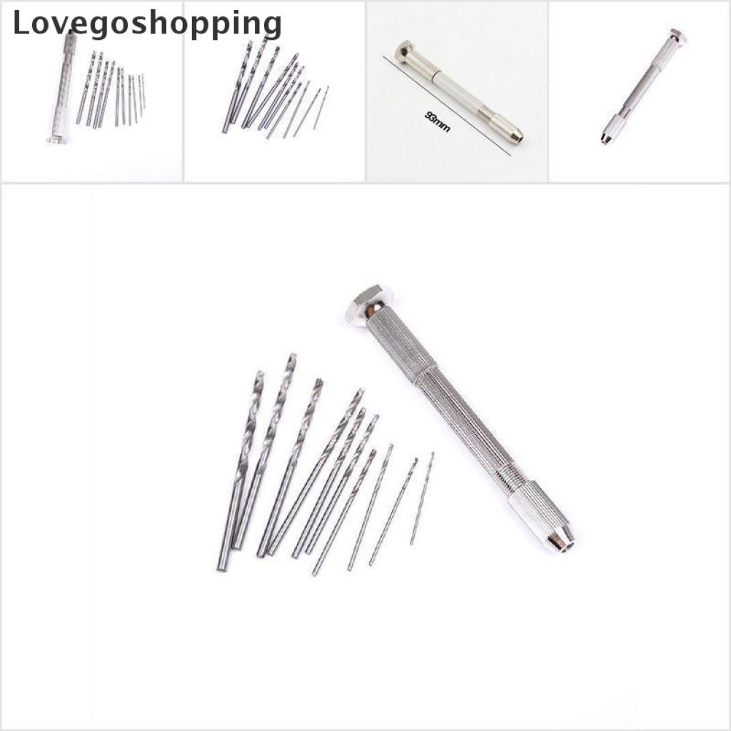 Bộ Máy Khoan Cầm Tay Mini + 10 Mũi Khoan Xoắn Bằng Nhôm Chuyên Dụng Làm Đồ Gỗ