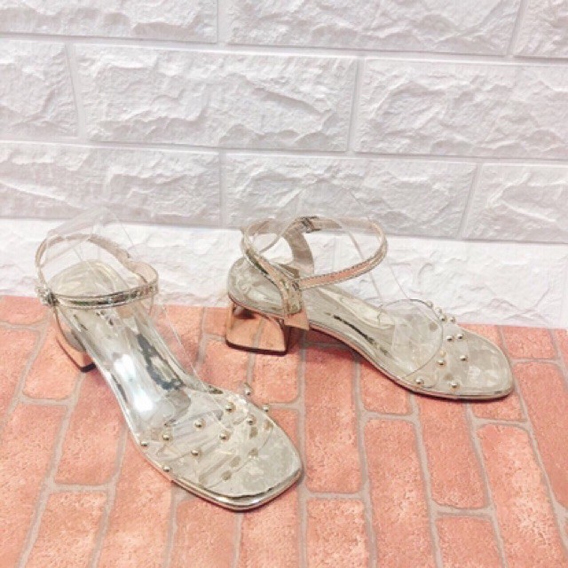 Sandal quai trong mika đính hạt 5cm ( mk hạt ) | BigBuy360 - bigbuy360.vn