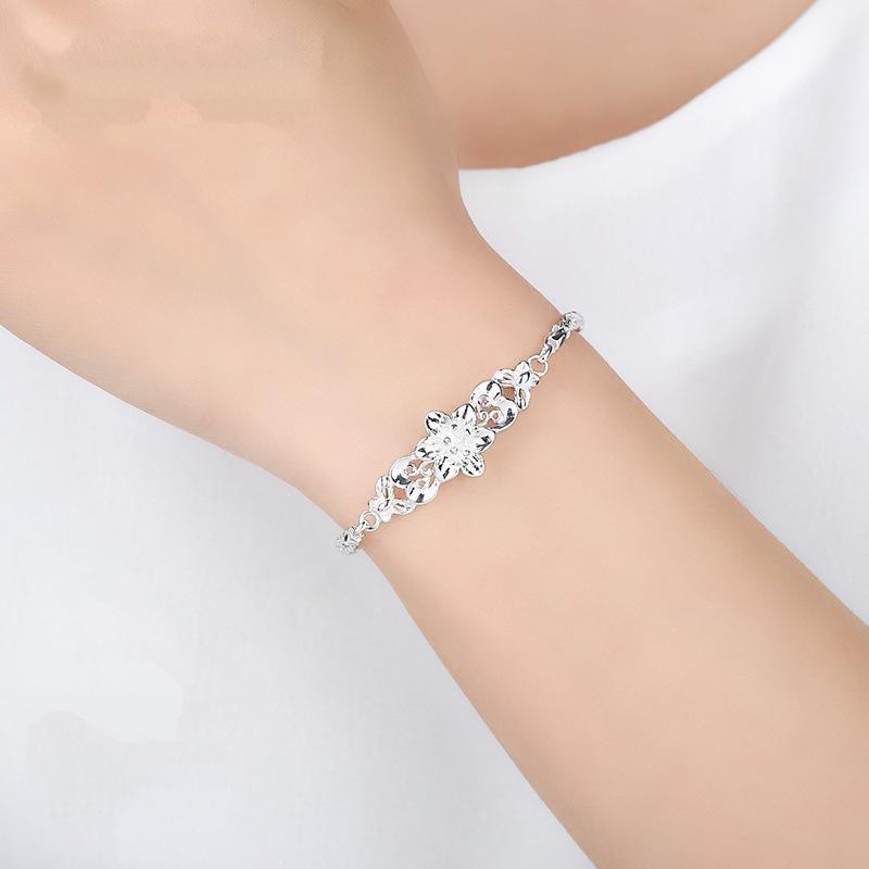 Love Of Butterfly 9999 Sterling Silver Bracelet Female Fashion Japan And South Korea Pure Silver Bracelet Bauhinia Brace