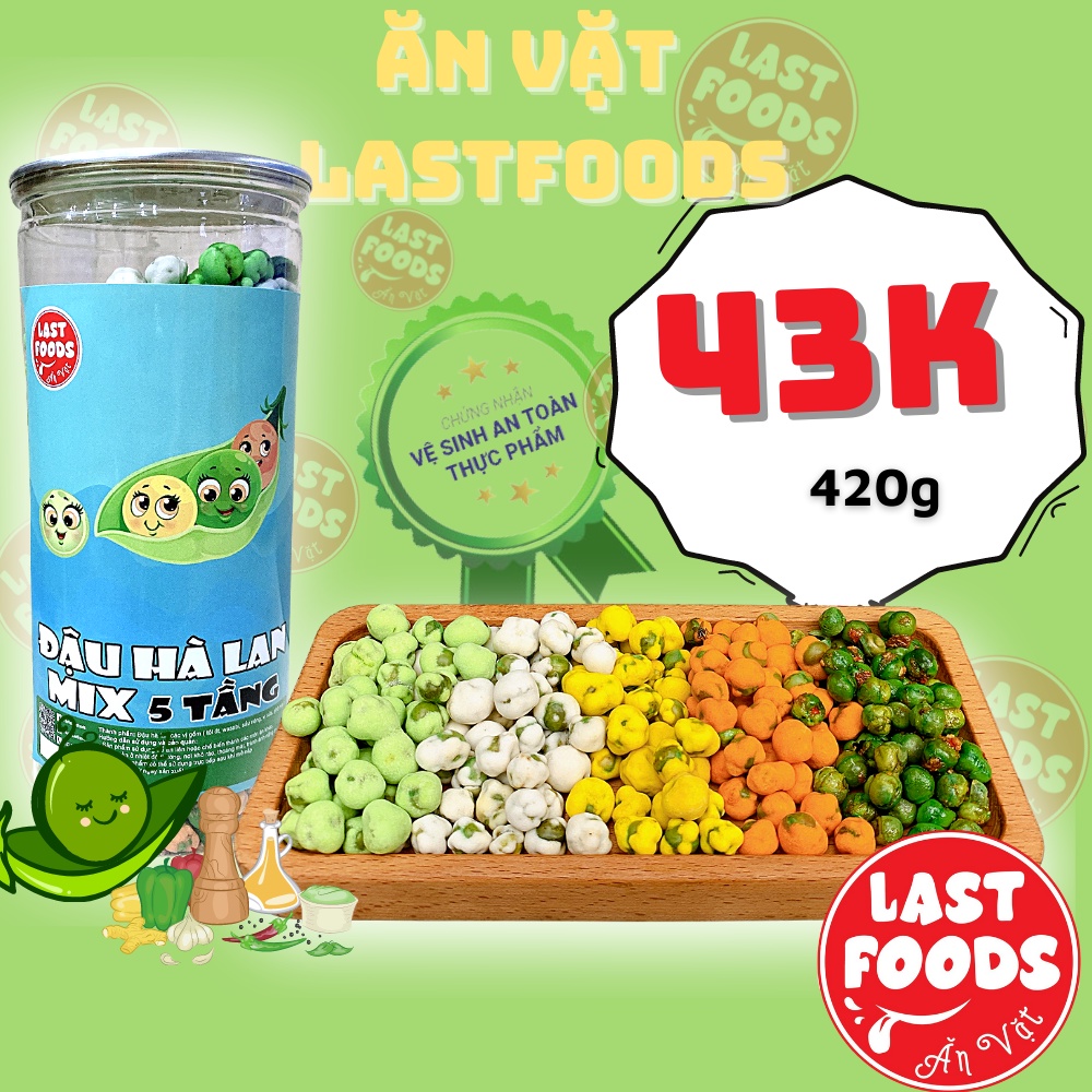 Đậu hà lan mix 5 tầng 420g  hũ pet tiện lợi,  ăn vặt LASTFOOD Hà Nội với đặc sản các vùng miền giá tốt