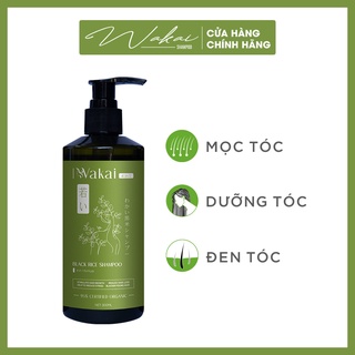 Dầu Gội Đen Tóc Gạo Đen Wakai 4in1 - 300ml - Hỗ trợ mọc tóc, làm đen tóc
