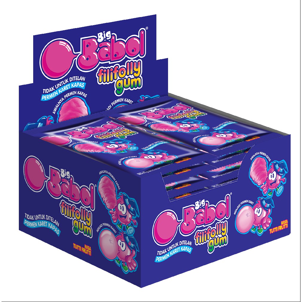 Hộp 12 gói Kẹo Cao Su Thổi Big Babol Fili Folly Hương Trái Cây 132g