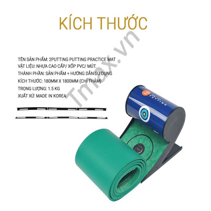 Thảm Tập Golf Tự Động Trả Bóng TMAX 2PUTTING Nhỏ Gọn, Tập Luyện Hiệu Quả