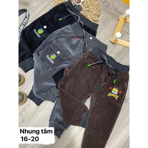 Quần dài cho bé chất liệu nhung tăm mềm mịn- Hàng siêu đẹp đủ size