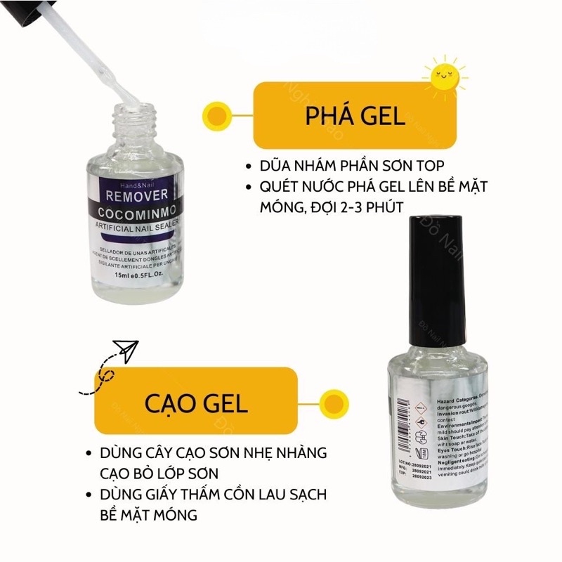 Nước phá gel Cocominmo chính hãng - phá gel lạnh siêu mát không nóng móng