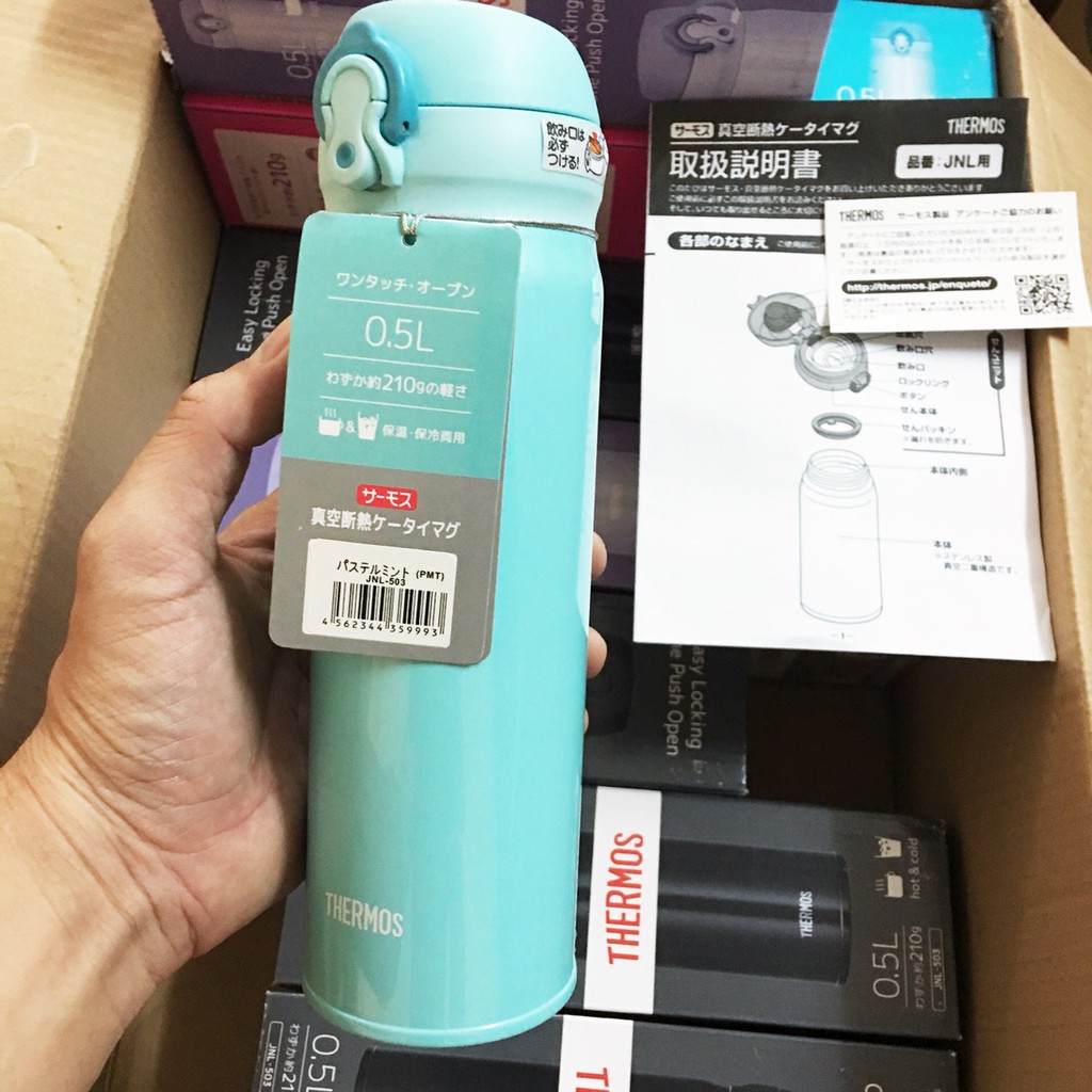 Bình giữ nhiệt Thermos cao cấp nắp bật nhập từ Nhật Bản 500ml JNL-503 Nam, Nữ đều thích, không chứa BPA, an toàn sức khỏ