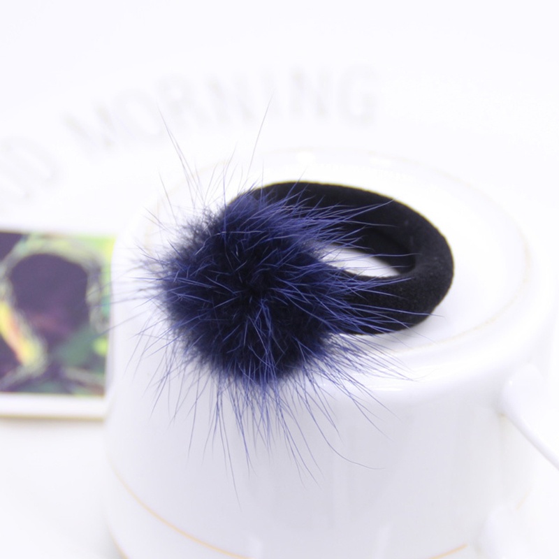 Dây Cột Tóc Đính Bóng Lông Chồn Co Giãn Cho Nữ