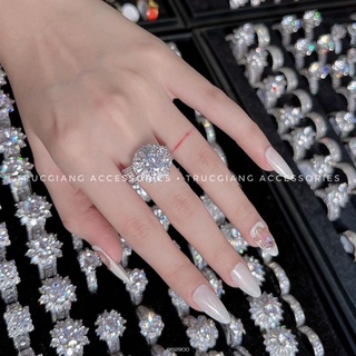 Nhẫn đế tròn có hột xi bạch kim