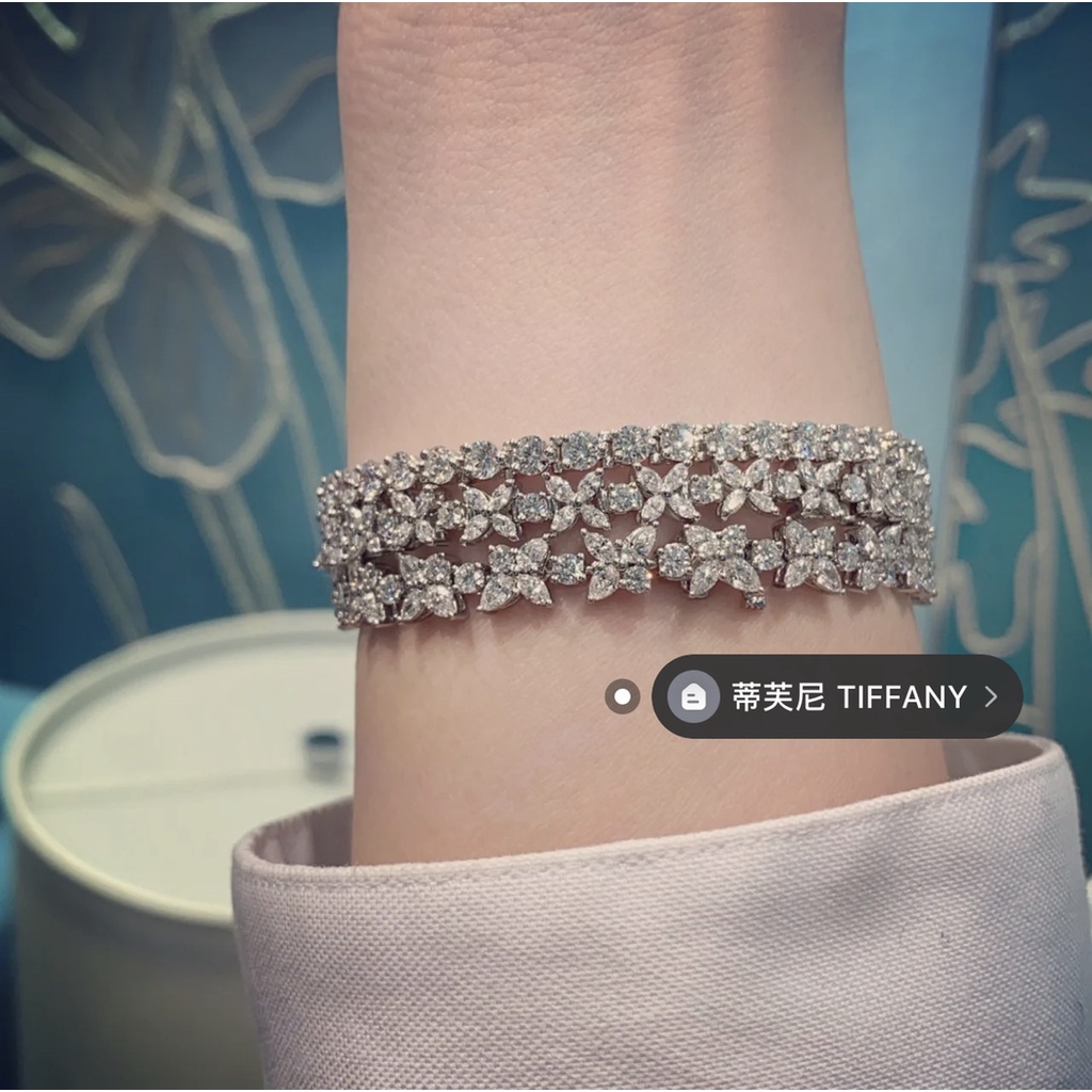 Vòng Tay Mạ Bạc 925 Đính Kim Cương 4mm Dành Cho Nữ 17cm