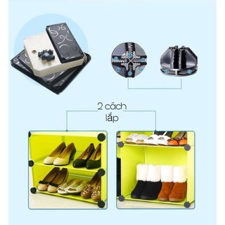 Tủ giày lắp ghép 8 ô gồm ô lớn để boot