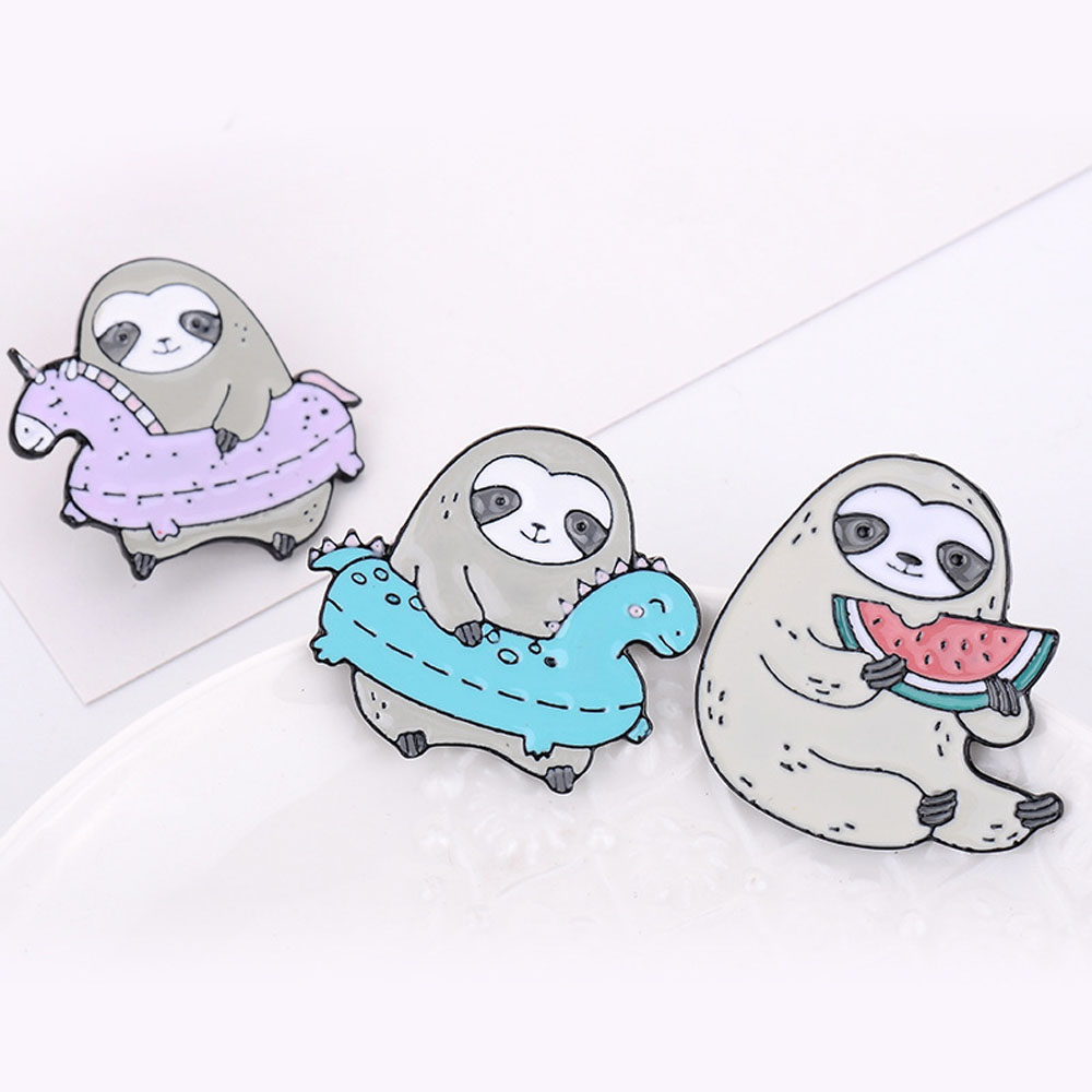 Trâm Cài Áo Hình Con Lười Tráng Men