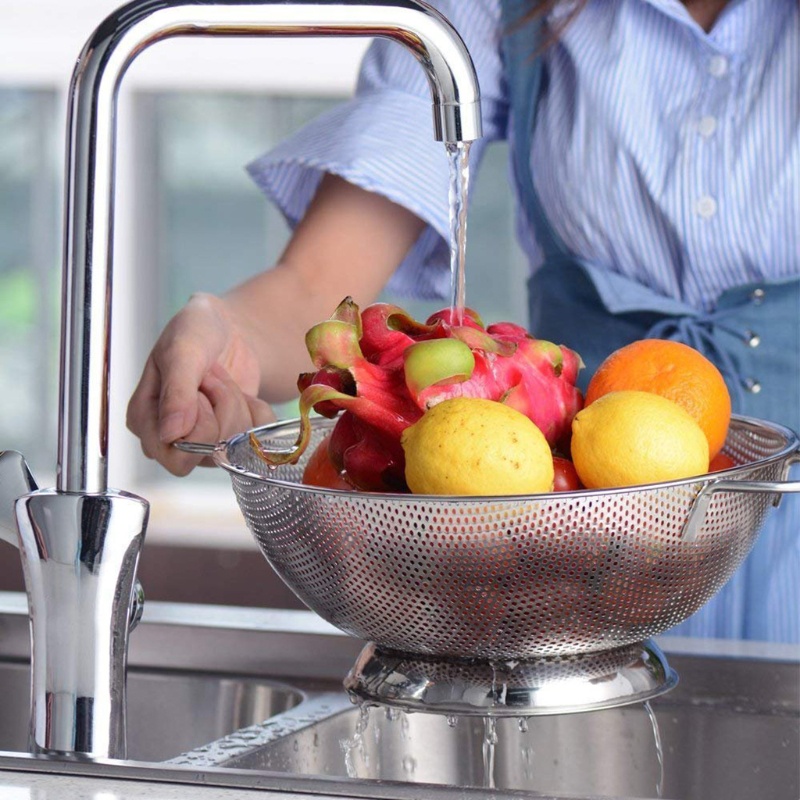 Rổ Lưới Bằng Thép Không Gỉ Có Lỗ Ráo Dầu