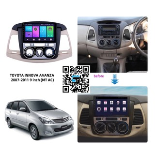 Màn hình android + mặt dưỡng cho toyota innova 2007-2011 có jack nguồn zin hổ trợ lắp đăt