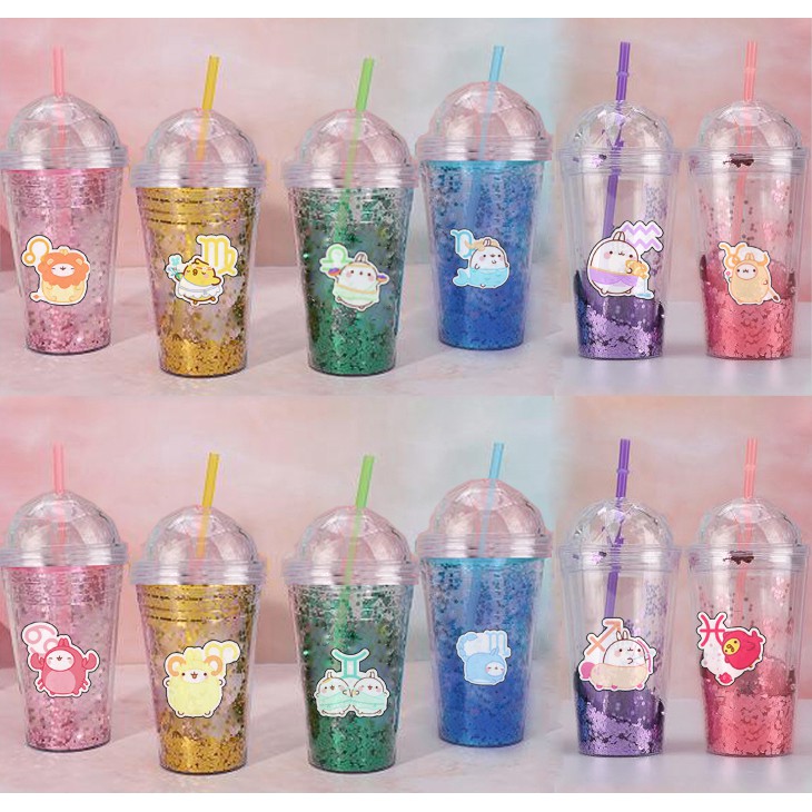 Cốc 2 lớp 12 cung hoàng đạo CNKI44 ly giữ nhiệt cốc sứ 3 anh em gấu cute dễ thương hoạt hình