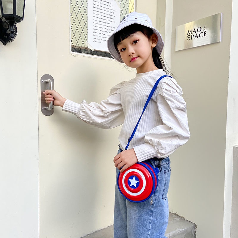 ♛Túi Tròn Đeo Chéo Hình Người Nhện Dễ Thương Cho Bé